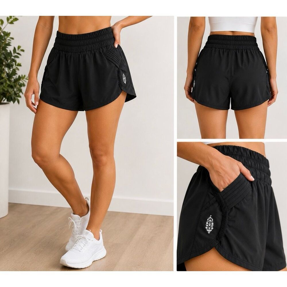 Free People Movement Black Running Shorts Size Small Athletic Activewear
